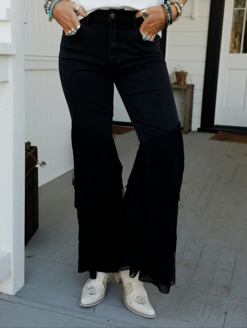 Marbella Lace Flare Jeans